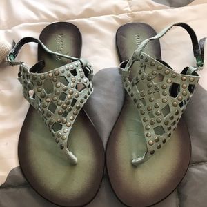 Adorable silver studded sandals. Never worn